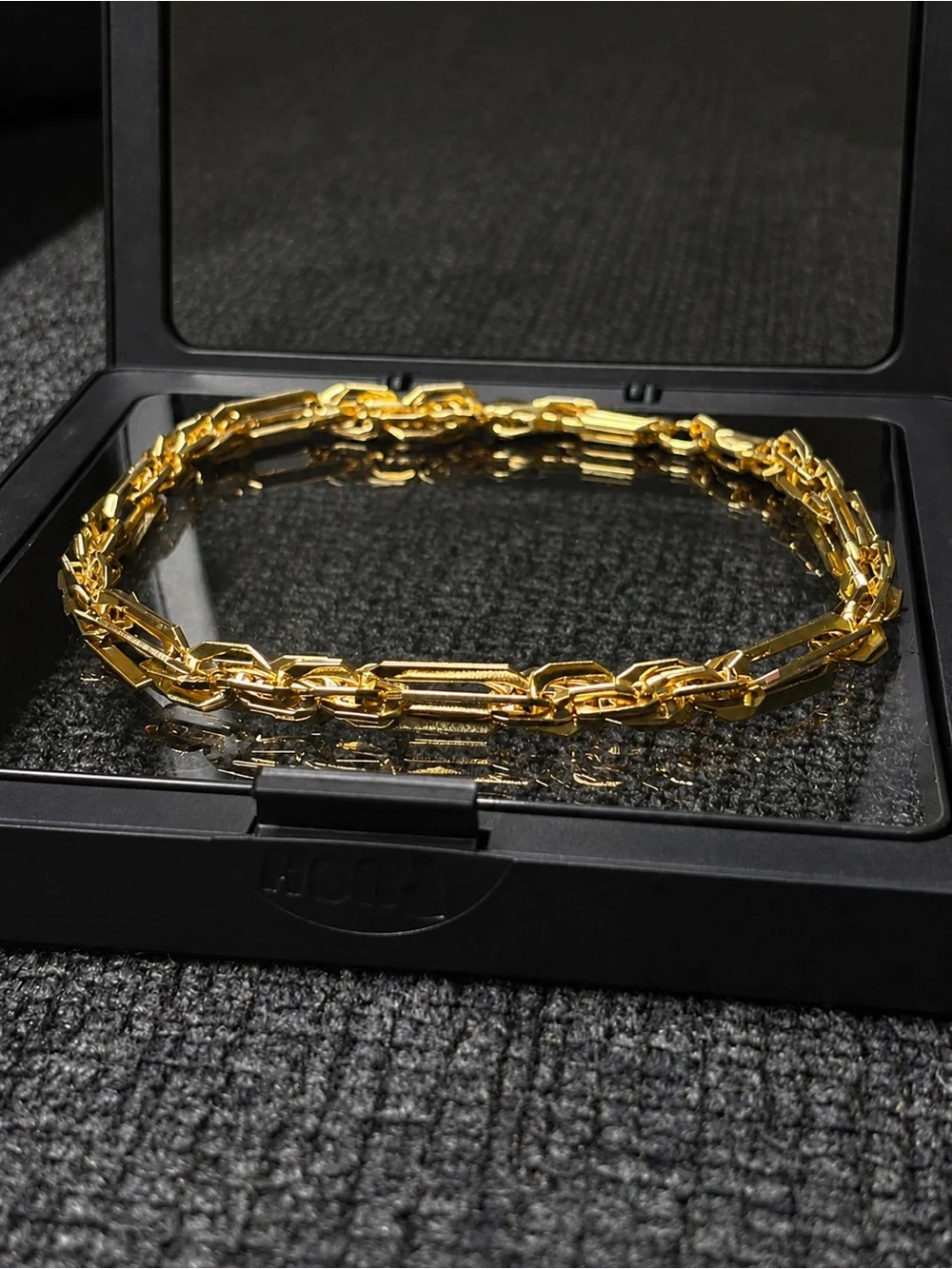 Gold Link Chain Bracelet for Men - Polished Yellow Gold Toney